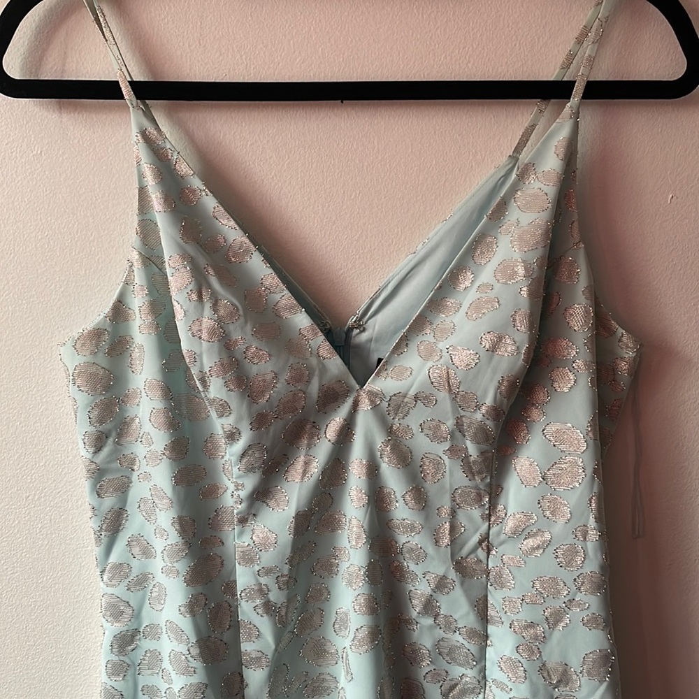 Aidan Mattox teal blue midi dress in size 6